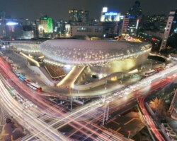 Dongdaemun Design Plaza in Seoul at night